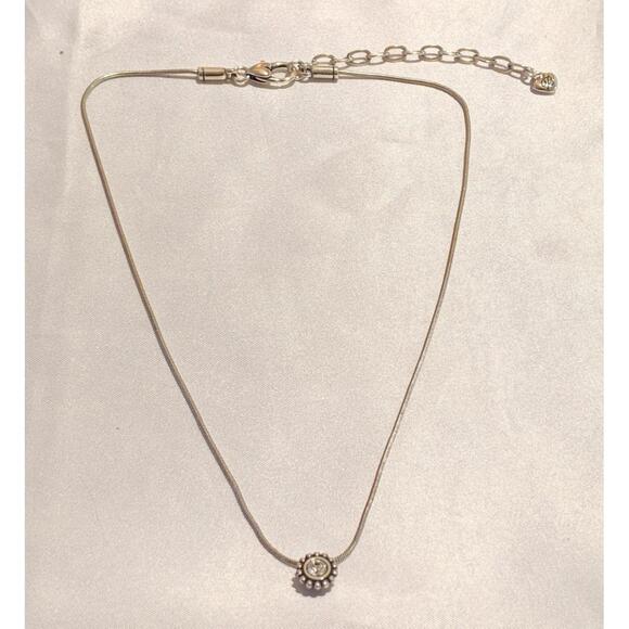 Brighton Petite Twinkle Crystal Silver Plated Pendant Necklace EUC - Picture 3 of 7